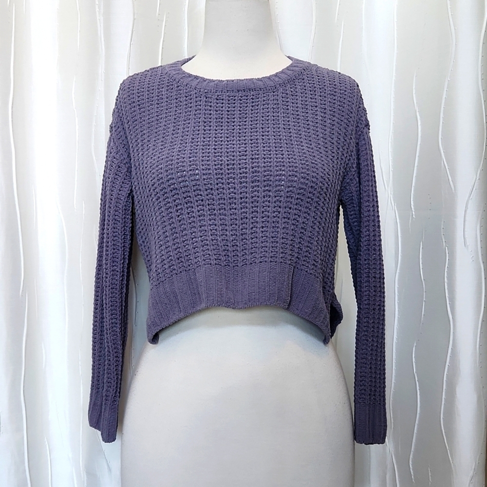 Candie's Chenille Knit Chunky Cropped Sweater